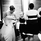 The Bride dances with the flower girl