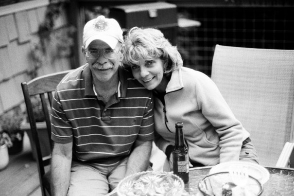 Happy couple at a family barbecue