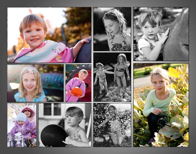 Custom collage of kids portraits