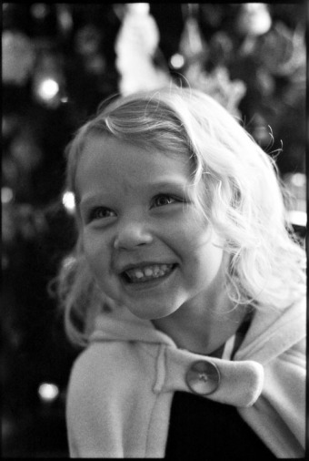Portrait of a little girl on Christmas