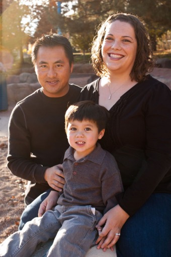 Portrait of a young family