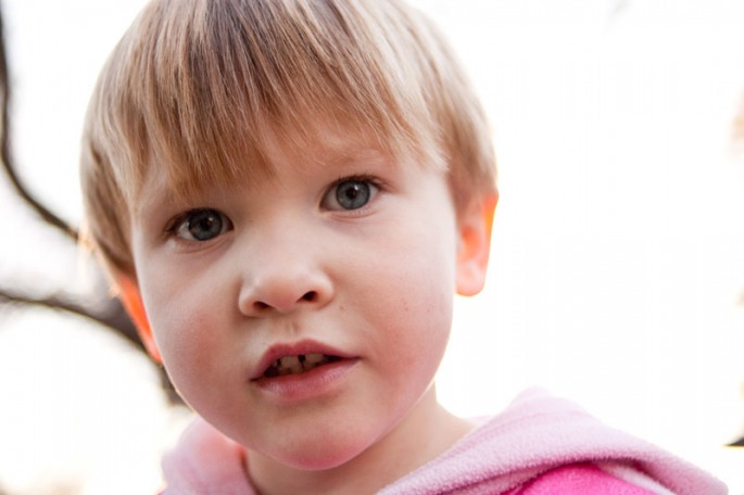 Portrait of a three year old girl