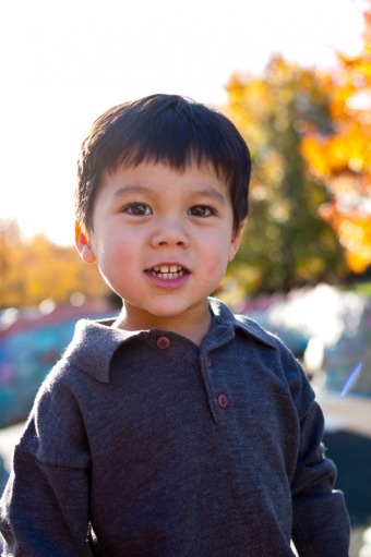 Portrait of a three year old boy