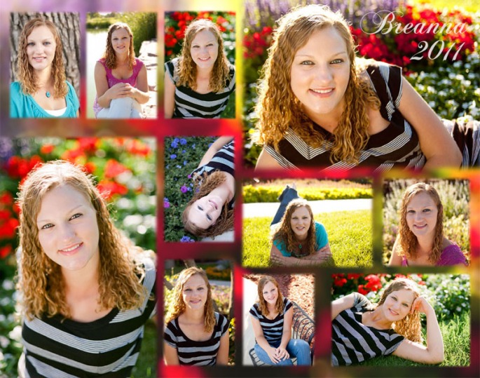 Eleven image senior portrait collage