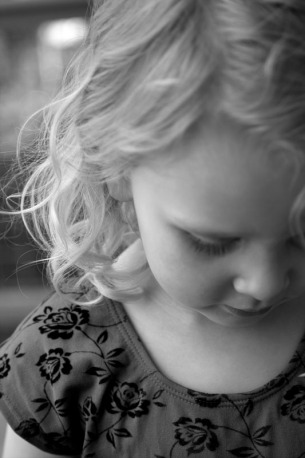 Close-up portrait of a young girl.