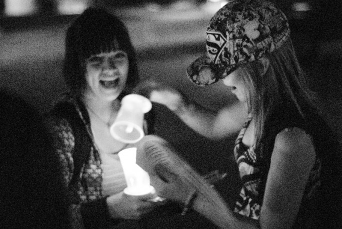 Students light their candles