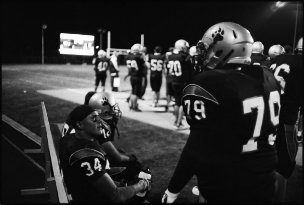Players talk on the bench