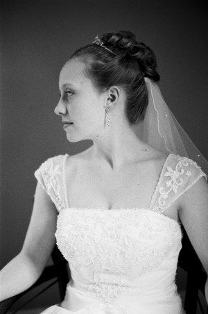 Candid portrait of the bride