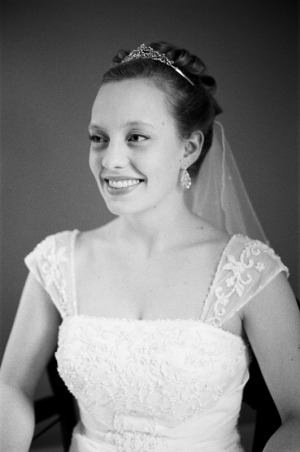 Candid portrait of the bride