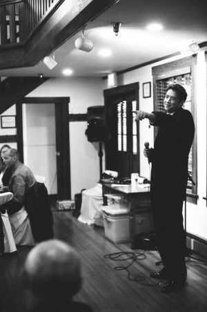 The best man toasts the bride and groom