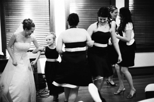 The Bride dances with the flower girl