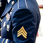 Groomsman in uniform at wedding