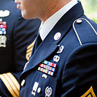 Groomsmen in uniform at wedding