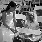 Two girls await the wedding