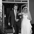 Father and Bride walk down the stairs