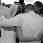 Bride and Groom Embrace