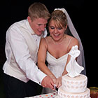 Bride and Groom Cut the Cake